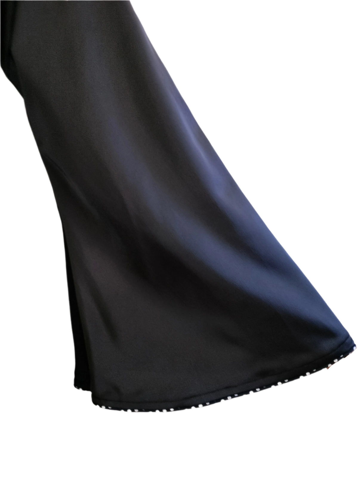 Venessa Black Satin Long Top With Drawstrings