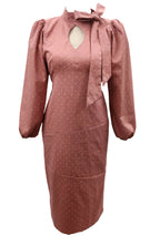 Britney pink midi dress with long sleeves