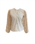 Demi light beige puff long sleeves top