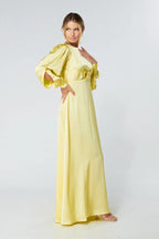 Lila Yellow Knotted Front Maxi Dress
