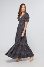 Alaya Black Printed Maxi Dress