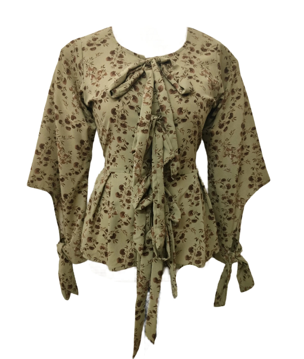 Paris green floral top