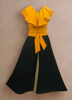 Dream Yellow Crop Top Wide Pants