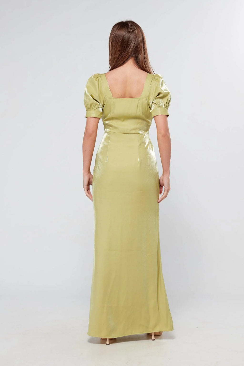 Messika Pistachio Shimmery Maxi Dress