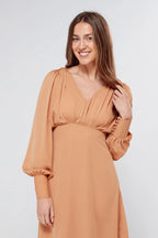 Pia Beige Georgette Mini Dress
