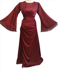 Amaya deep red maxi dress with wide sleeves