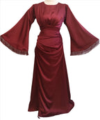 Amaya deep red maxi dress with wide sleeves