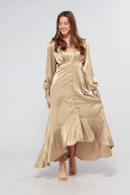 Charlize Light Gold Maxi Dress
