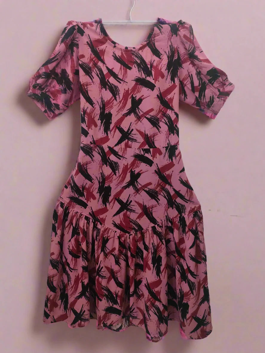 April Pink Midi Dress