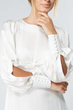 Lila White Knotted Front Maxi Dress