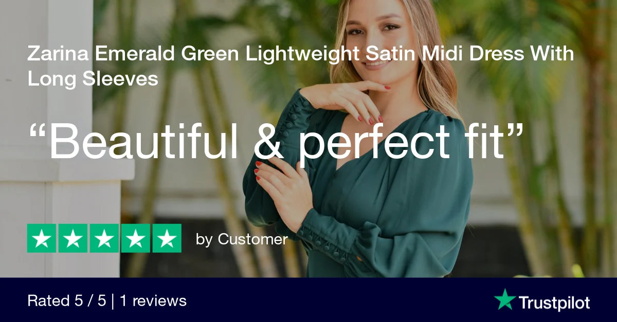 Zarina Emerald Green Satin Midi Dress