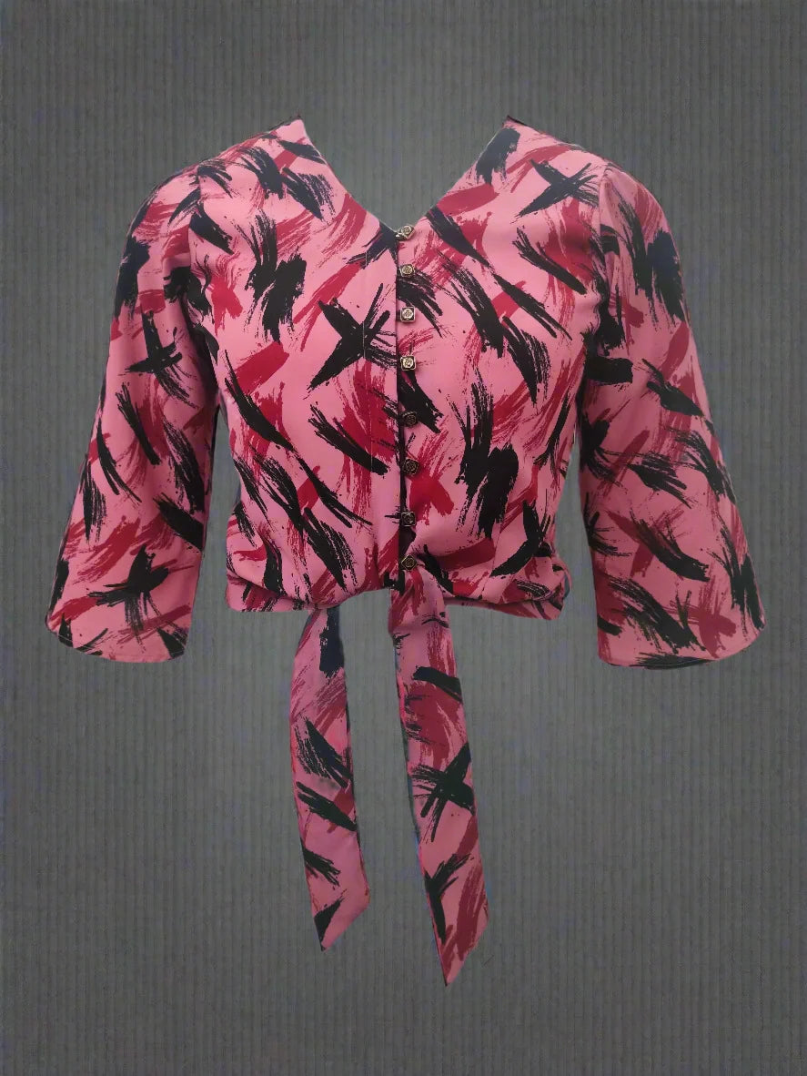 Nancy Printed Crop Top