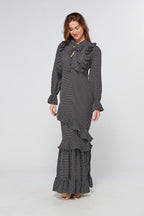 Anais Black And White Dotted Maxi Dress