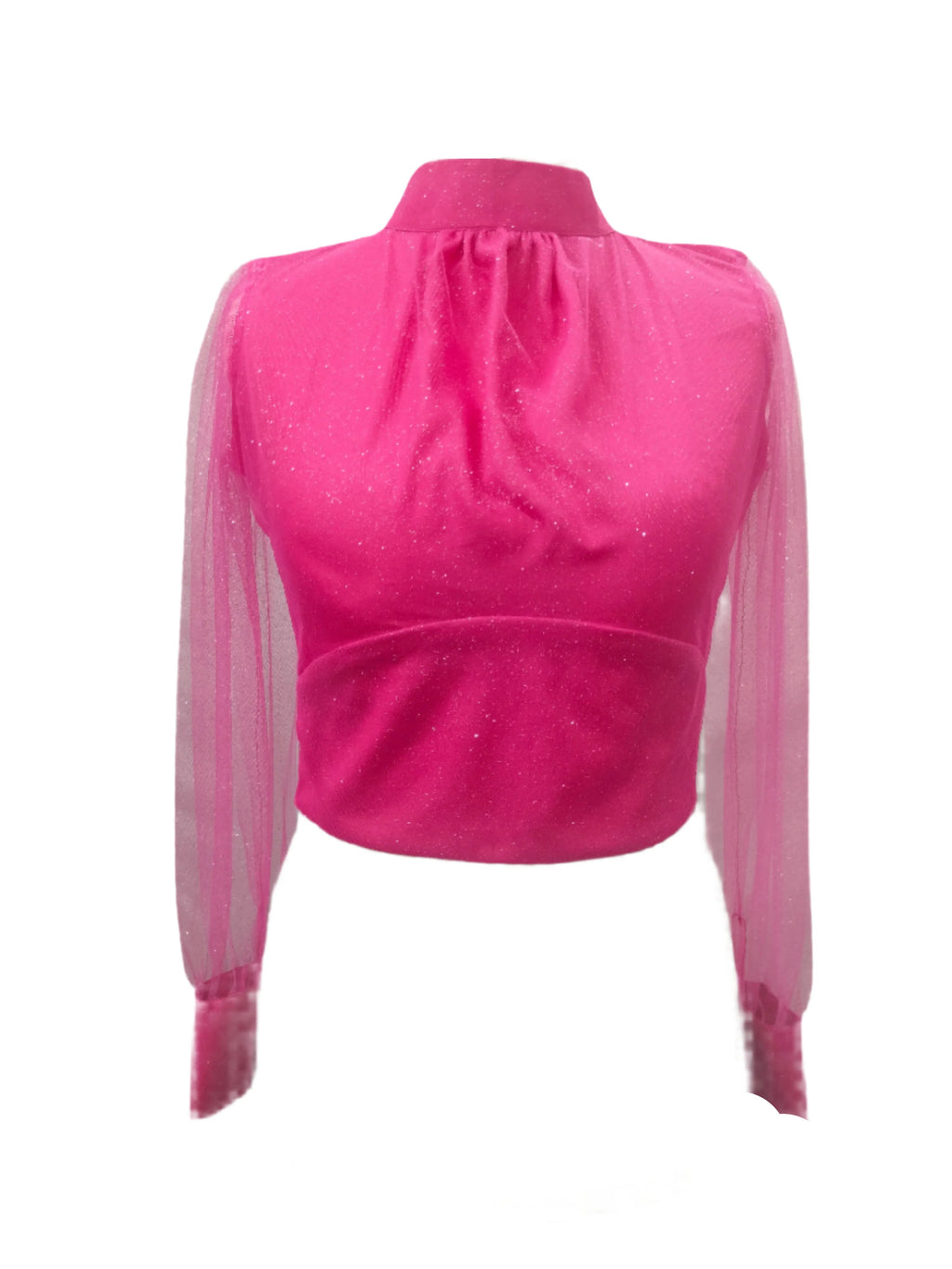 Tracy Pink Glitter Crop Top