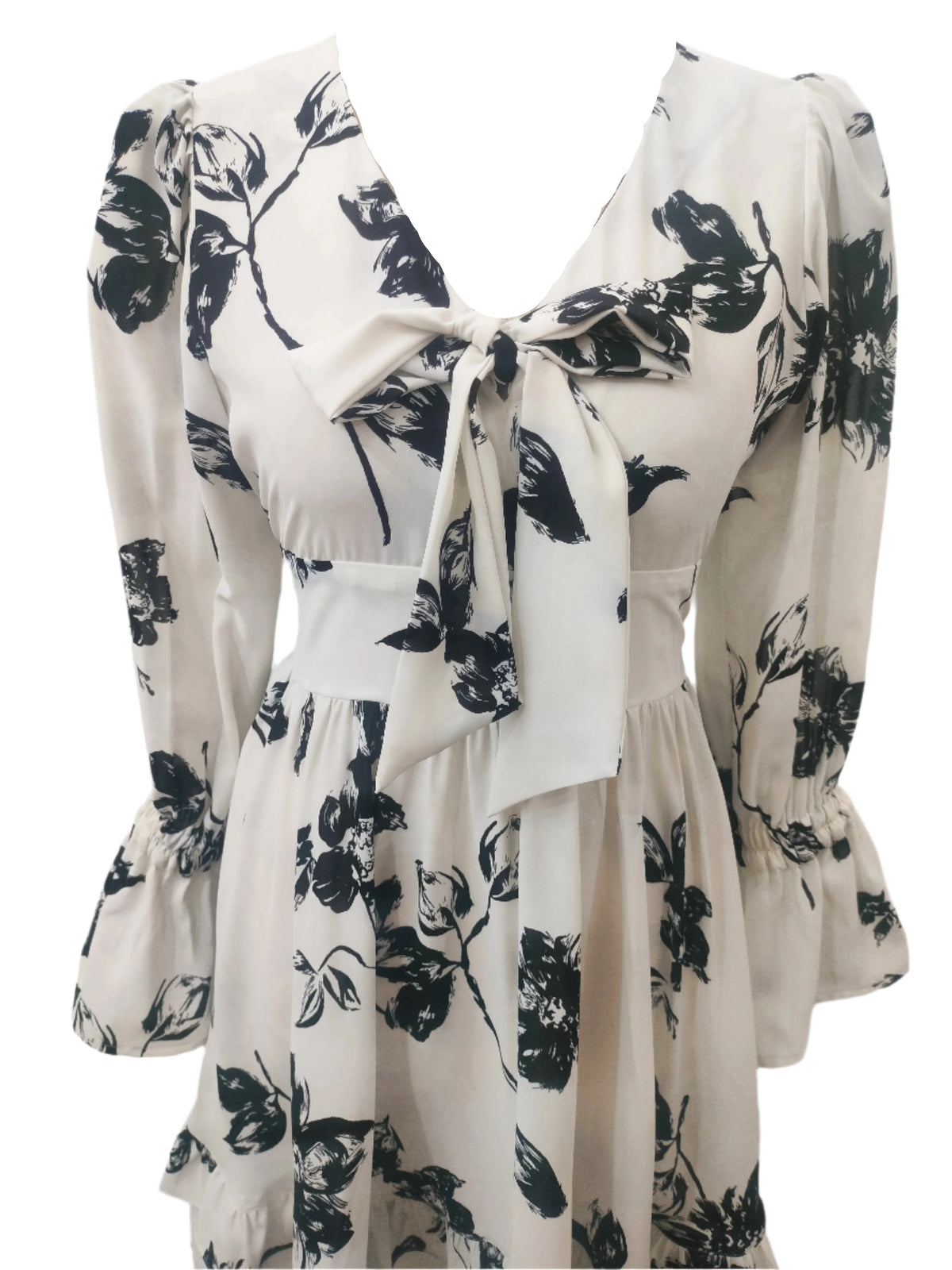 Blossom Black White Mini Dress