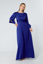 Lila Cobalt Blue Knotted Front Maxi Dress