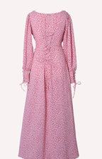 Elora floral printed pink maxi dress