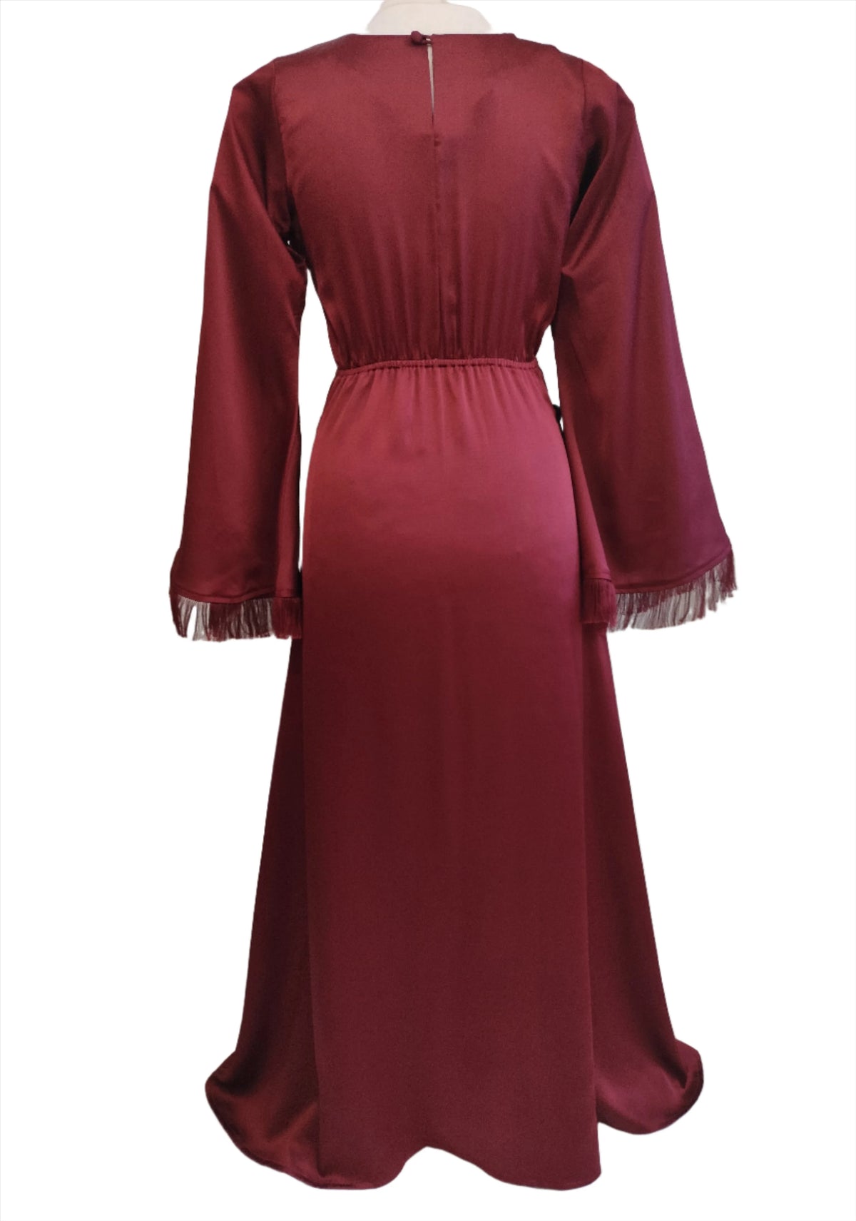 Amaya deep red maxi dress with wide sleeves