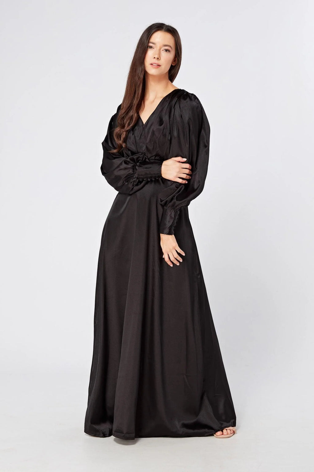 Colette Black Satin Maxi Gown
