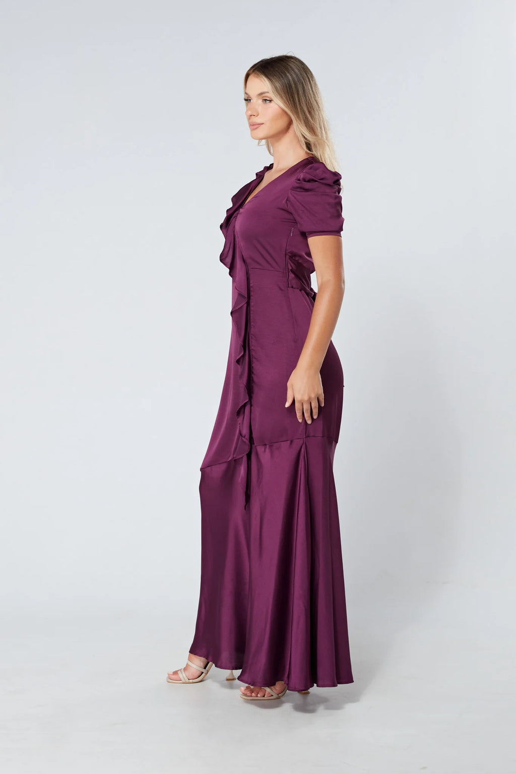 Daisy Purple Crepe Maxi Dress
