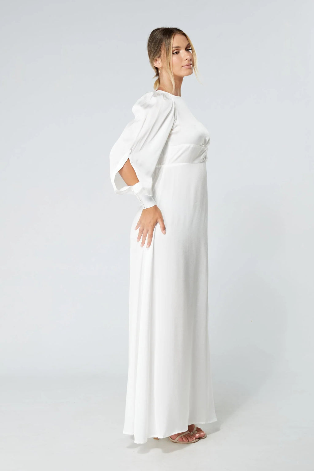 Lila White Knotted Front Maxi Dress