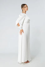 Lila White Knotted Front Maxi Dress
