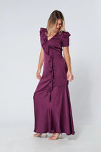 Daisy Purple Crepe Maxi Dress