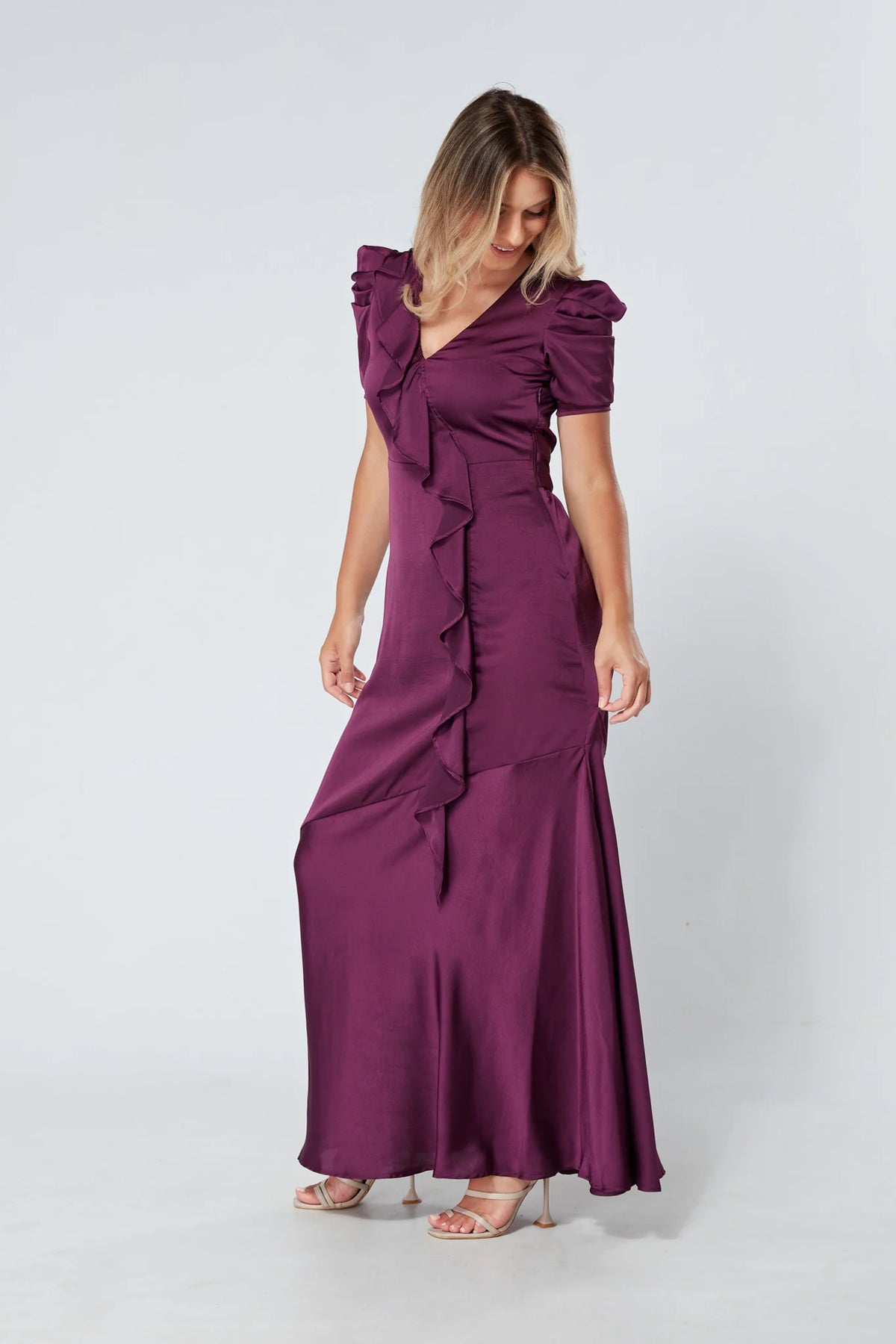 Daisy Purple Crepe Maxi Dress