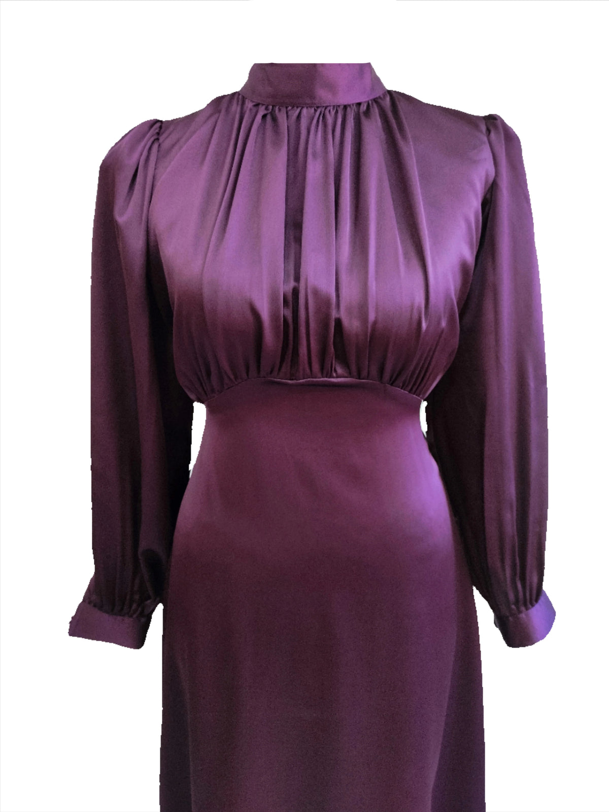 Emily Purple Satin Midi Dress