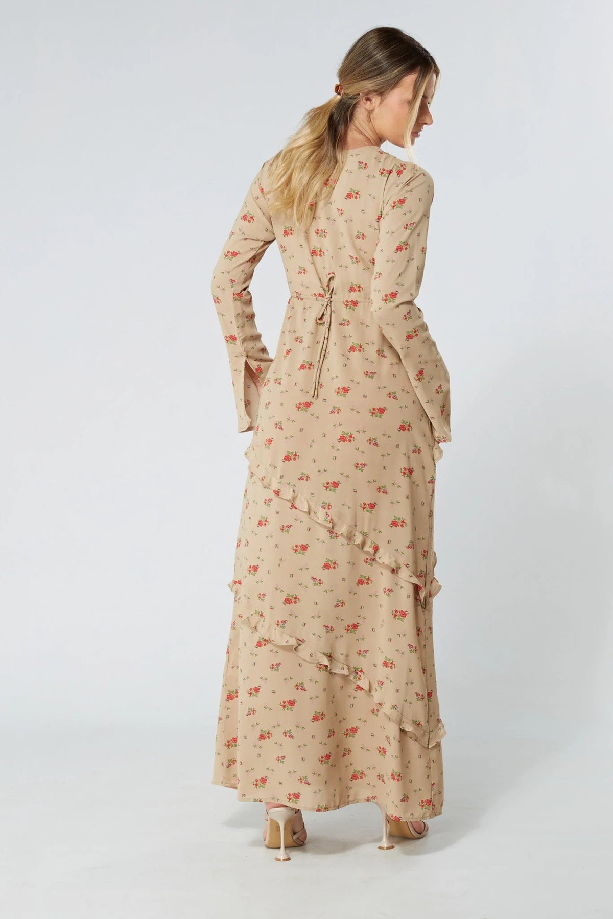 Fleur Beige Floral Maxi Dress