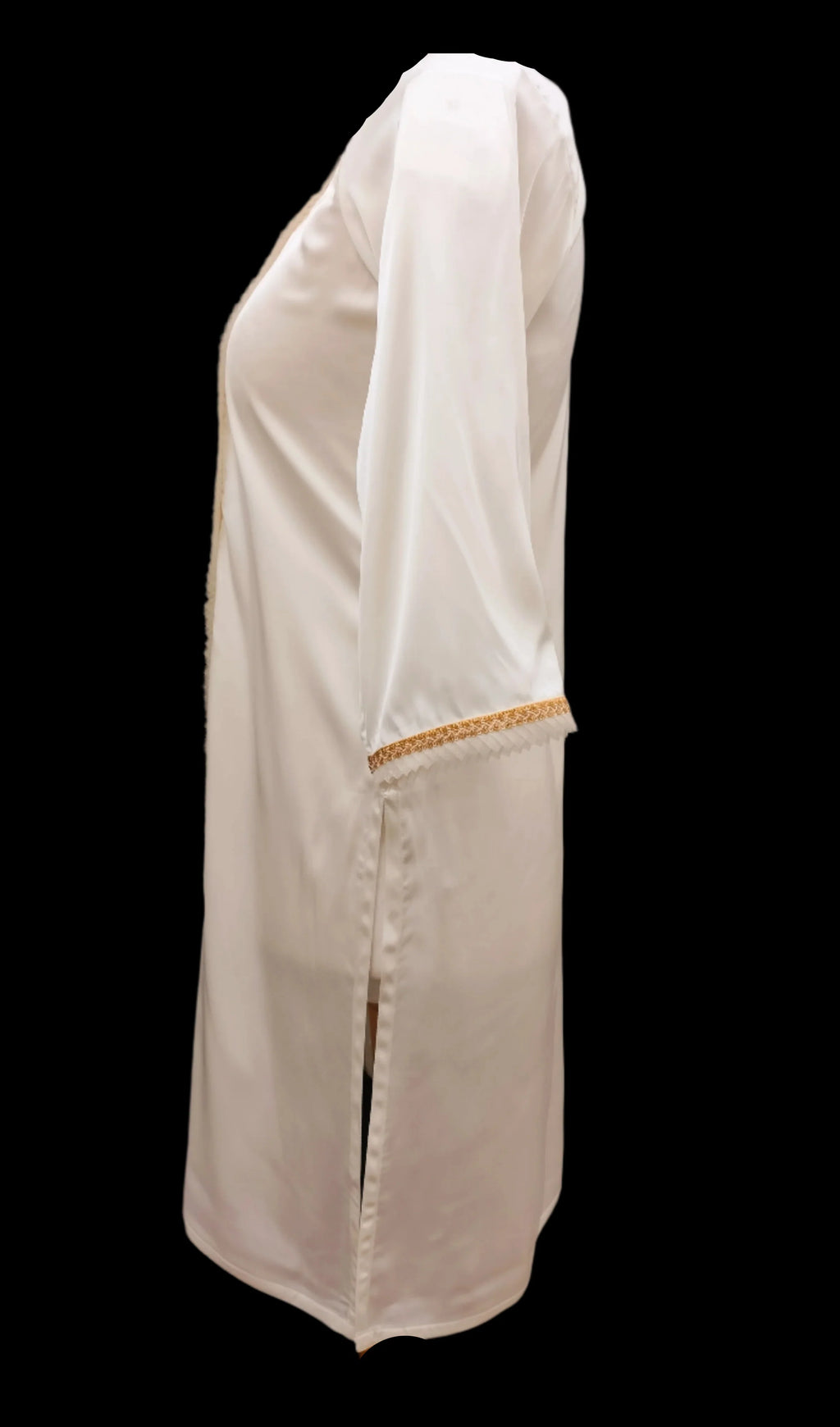 Safa Off White Golden Premium Satin Kameez