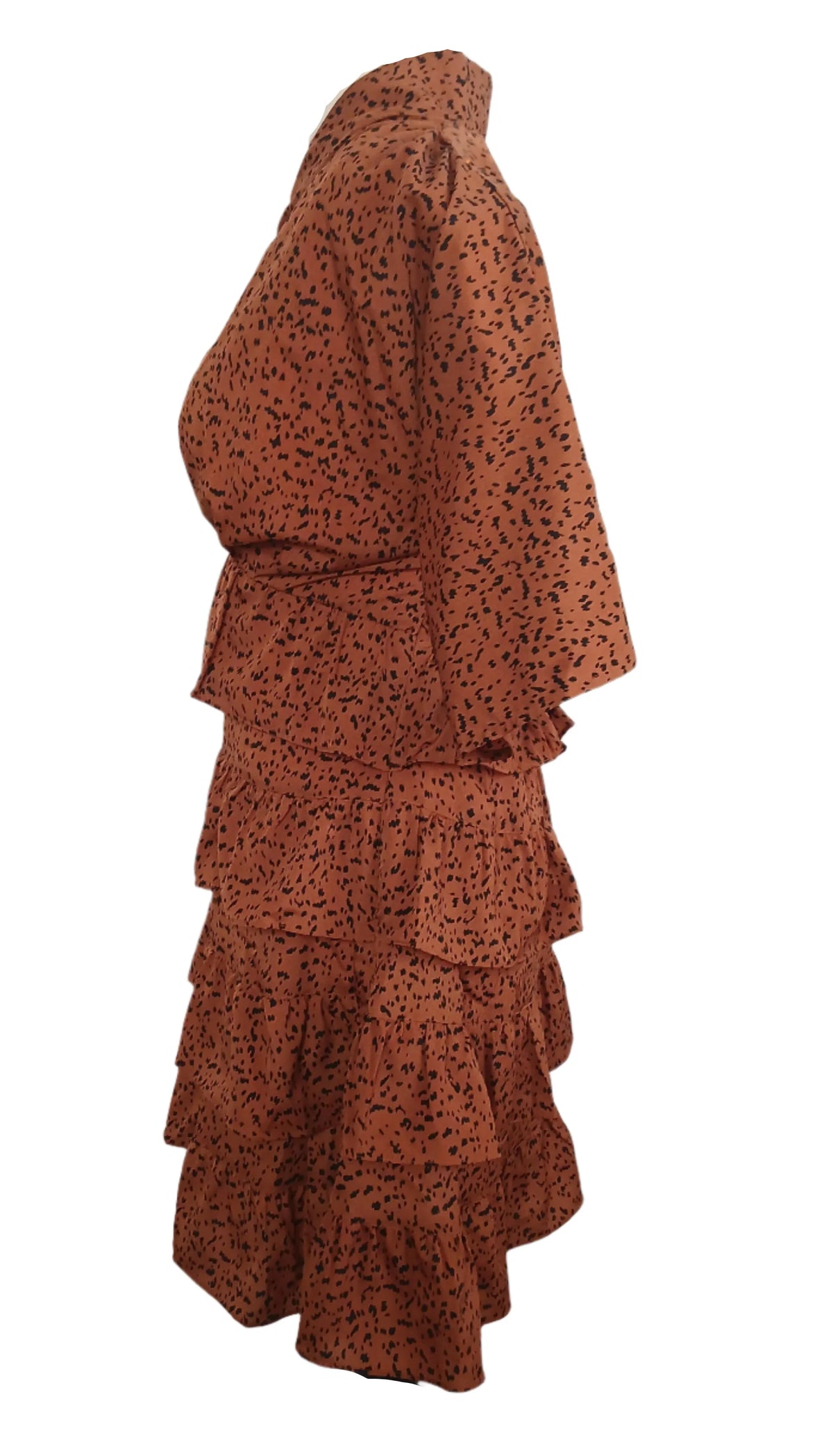 Caroline Brown Black Mini Dress