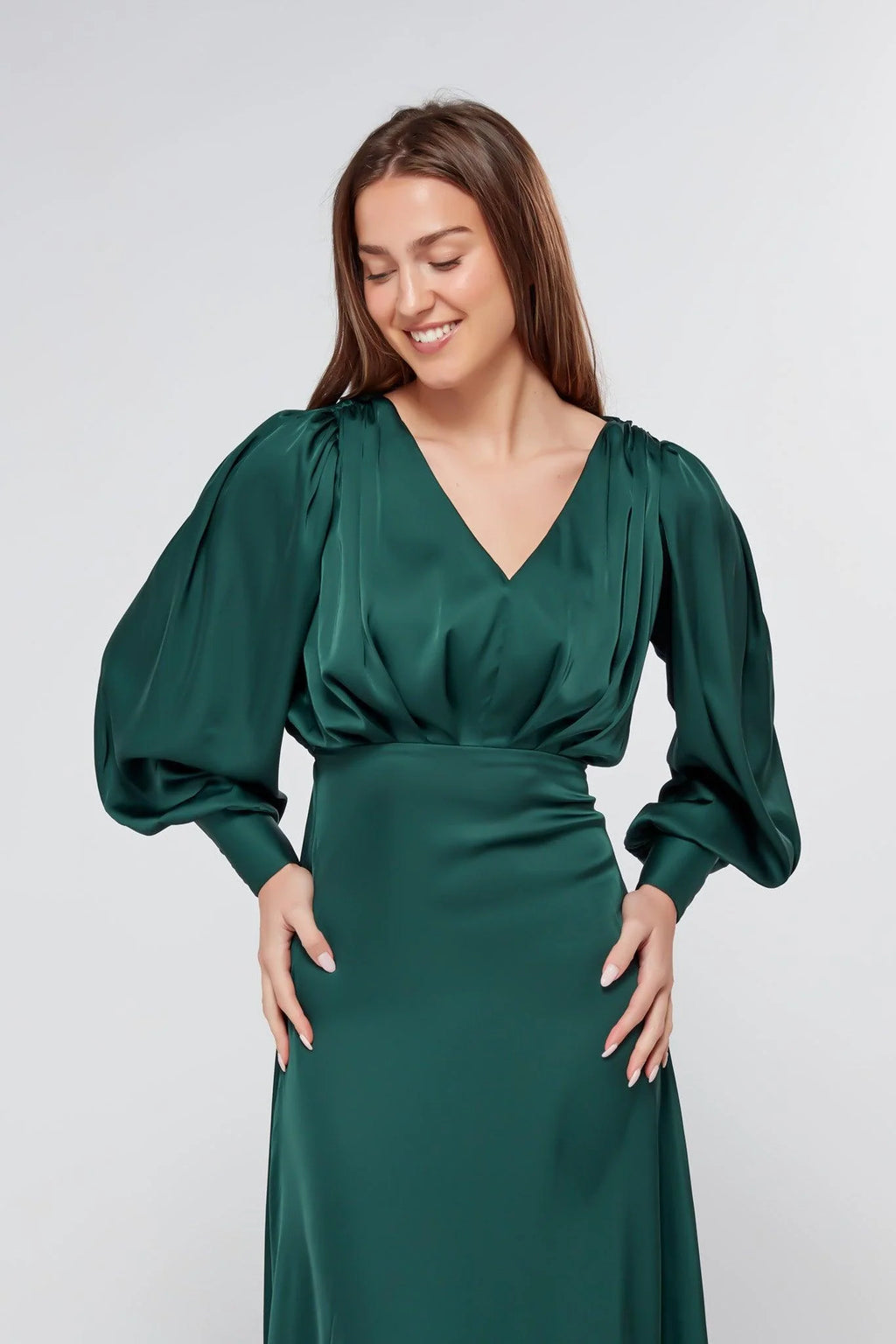 Layla Emerald Green Satin Maxi Dress