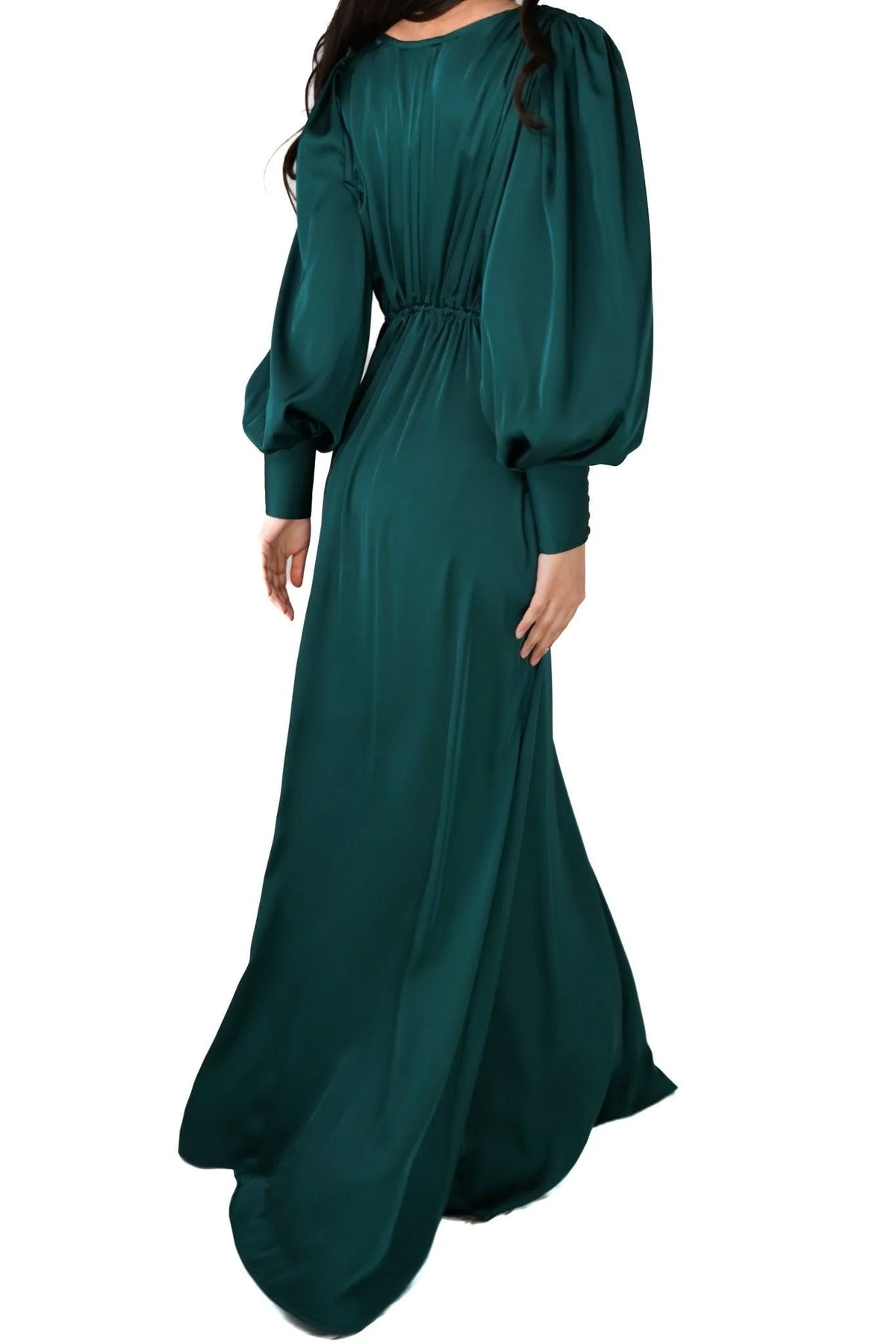 Layla Emerald Green Satin Maxi Dress