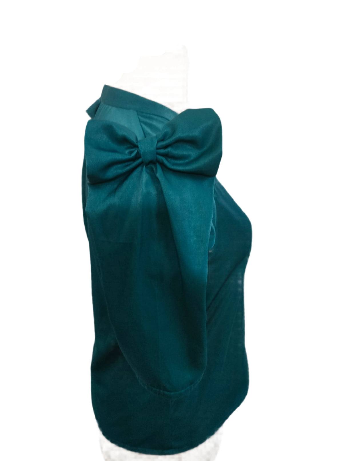 Sia teal green bow sleeves top