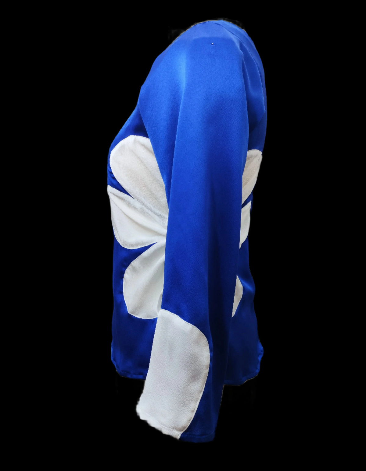 Indigo Blue White Top With Drawstrings