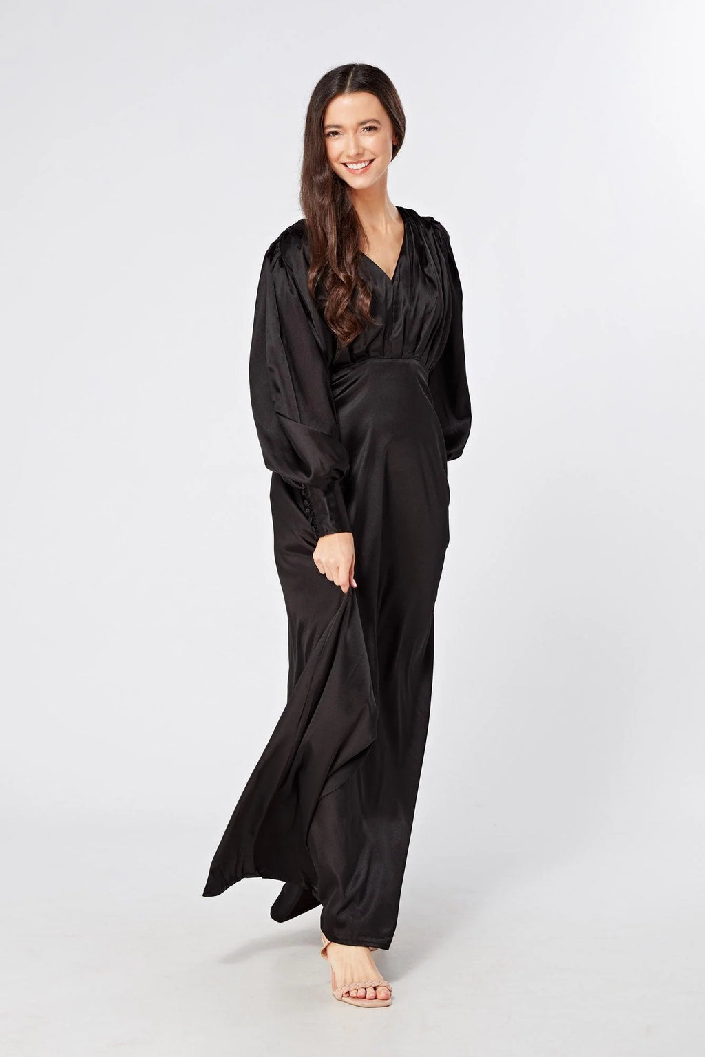 Colette Black Satin Maxi Gown