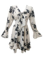 Blossom Black White Mini Dress