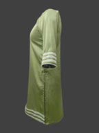Anora Green White Premium Satin Kameez