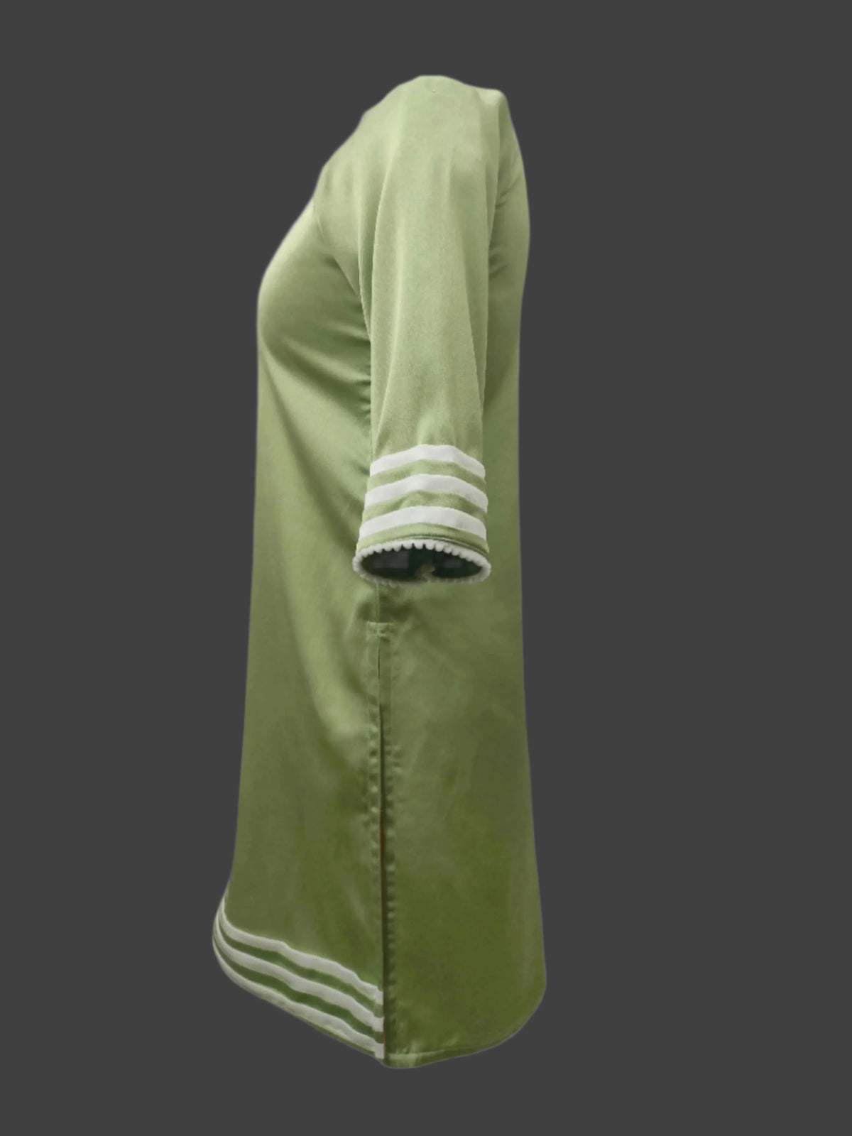 Anora Green White Premium Satin Kameez