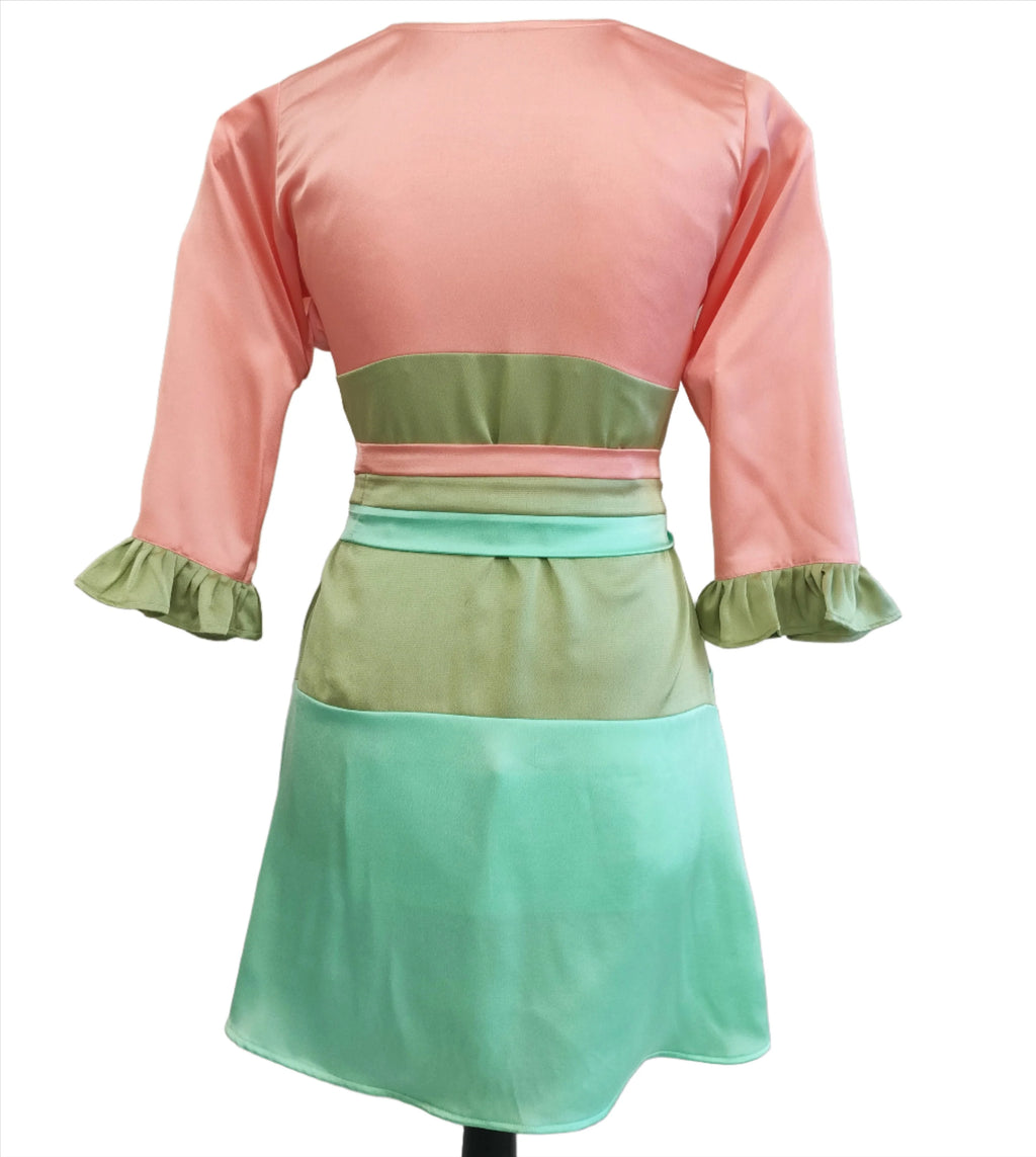 Bianca tiered multi colour shrug with belt strap