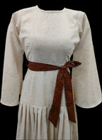 Edna Off White Maxi Dress With Brown Belt