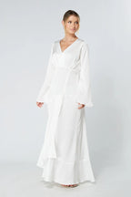 Lucia Kimono Sleeves Maxi Dress White