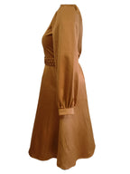 Nicole Mustard Yellow Midi Dress With Braided Waist