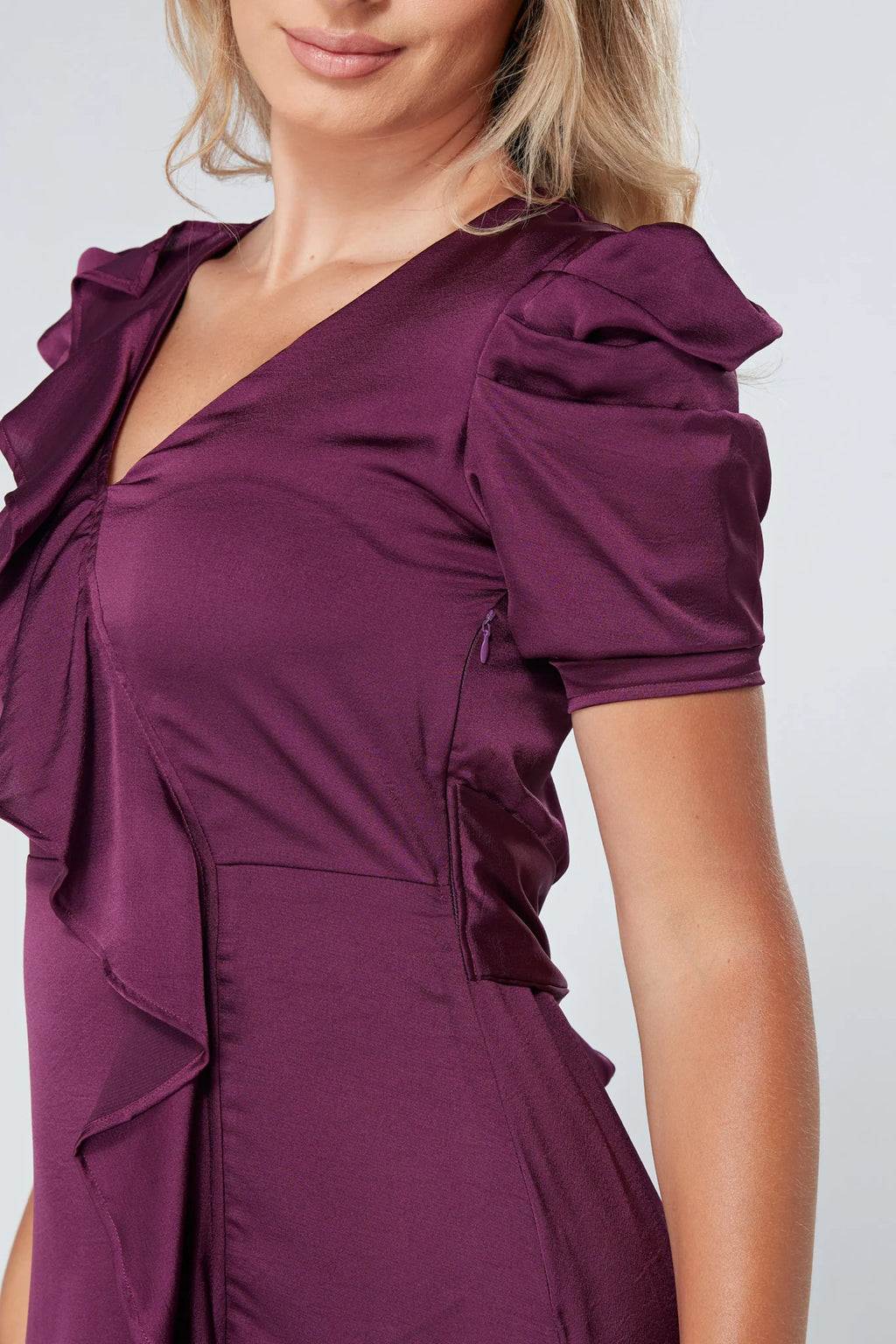Daisy Purple Crepe Maxi Dress