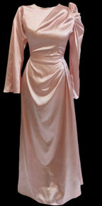 Lisa blush pink mixed sleeves maxi dress