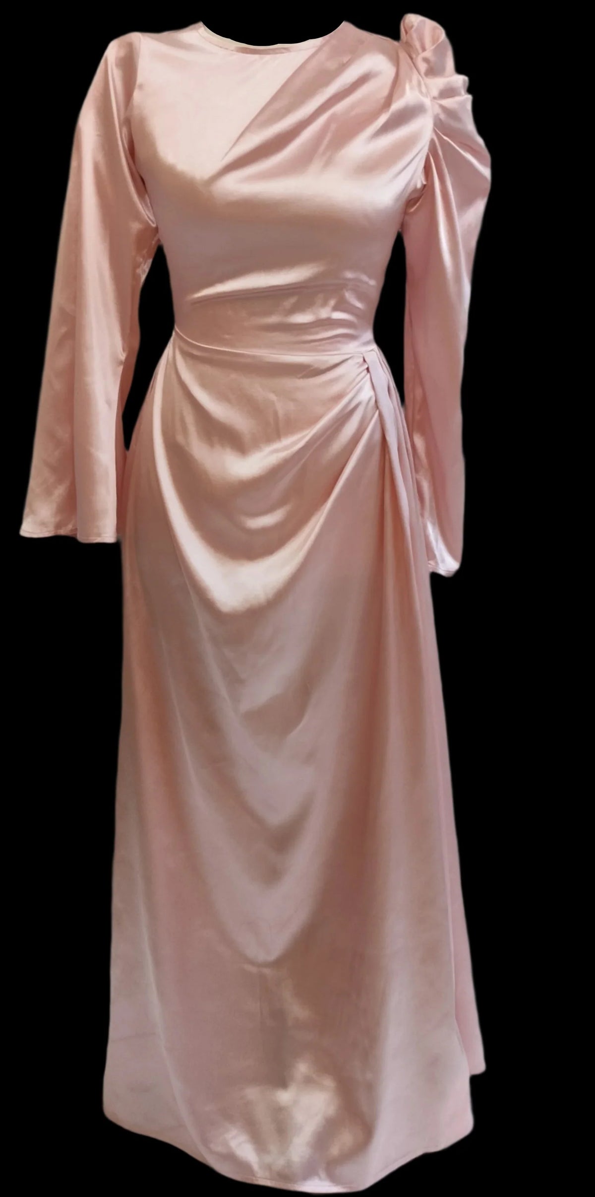 Lisa blush pink mixed sleeves maxi dress