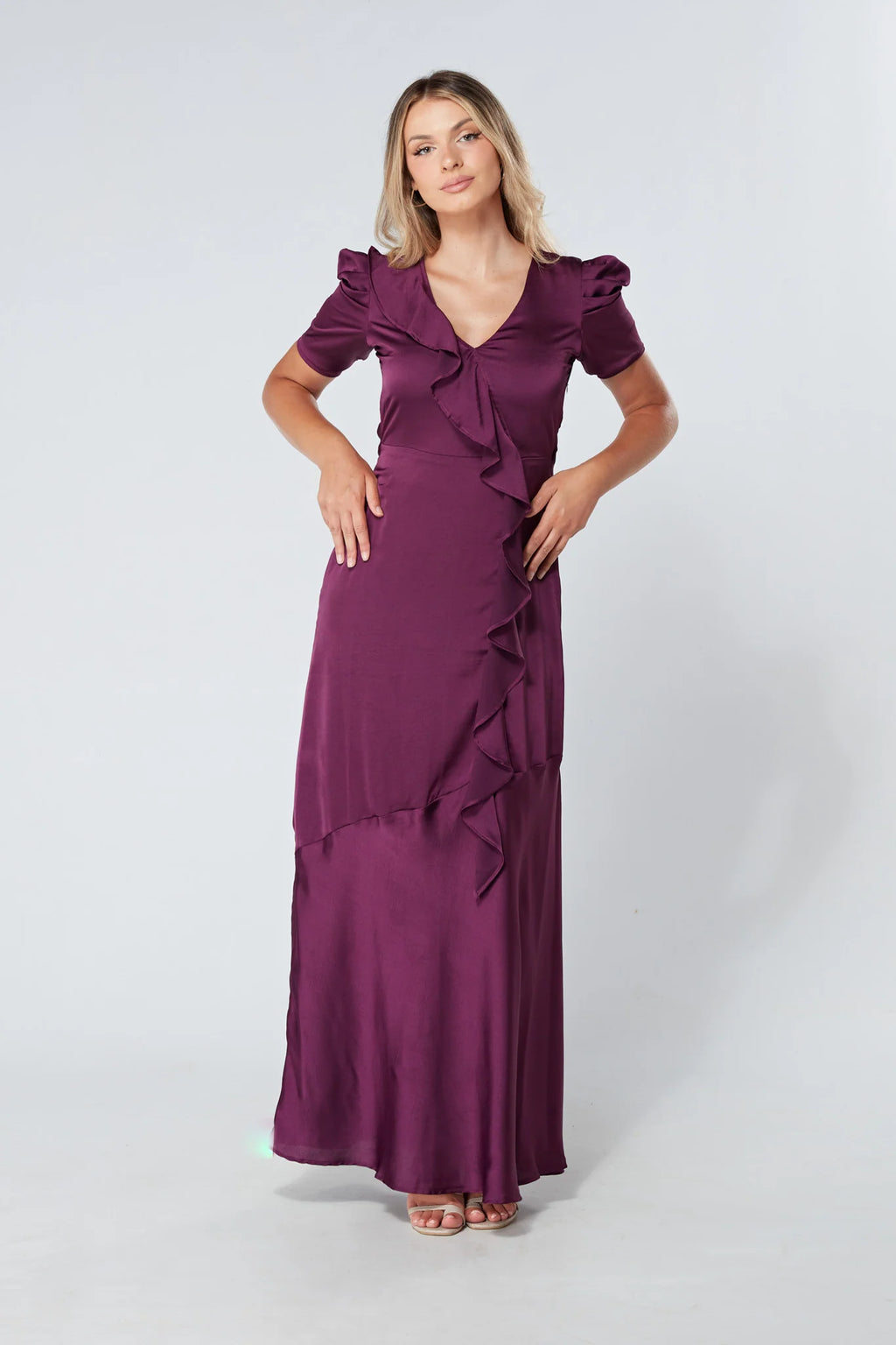 Daisy Purple Crepe Maxi Dress