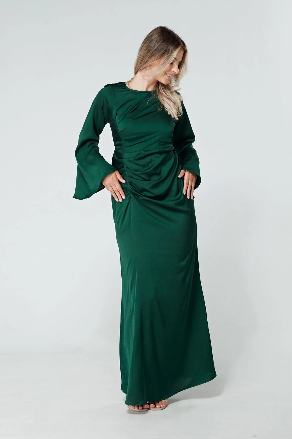 Malika Dark Green Maxi Dress