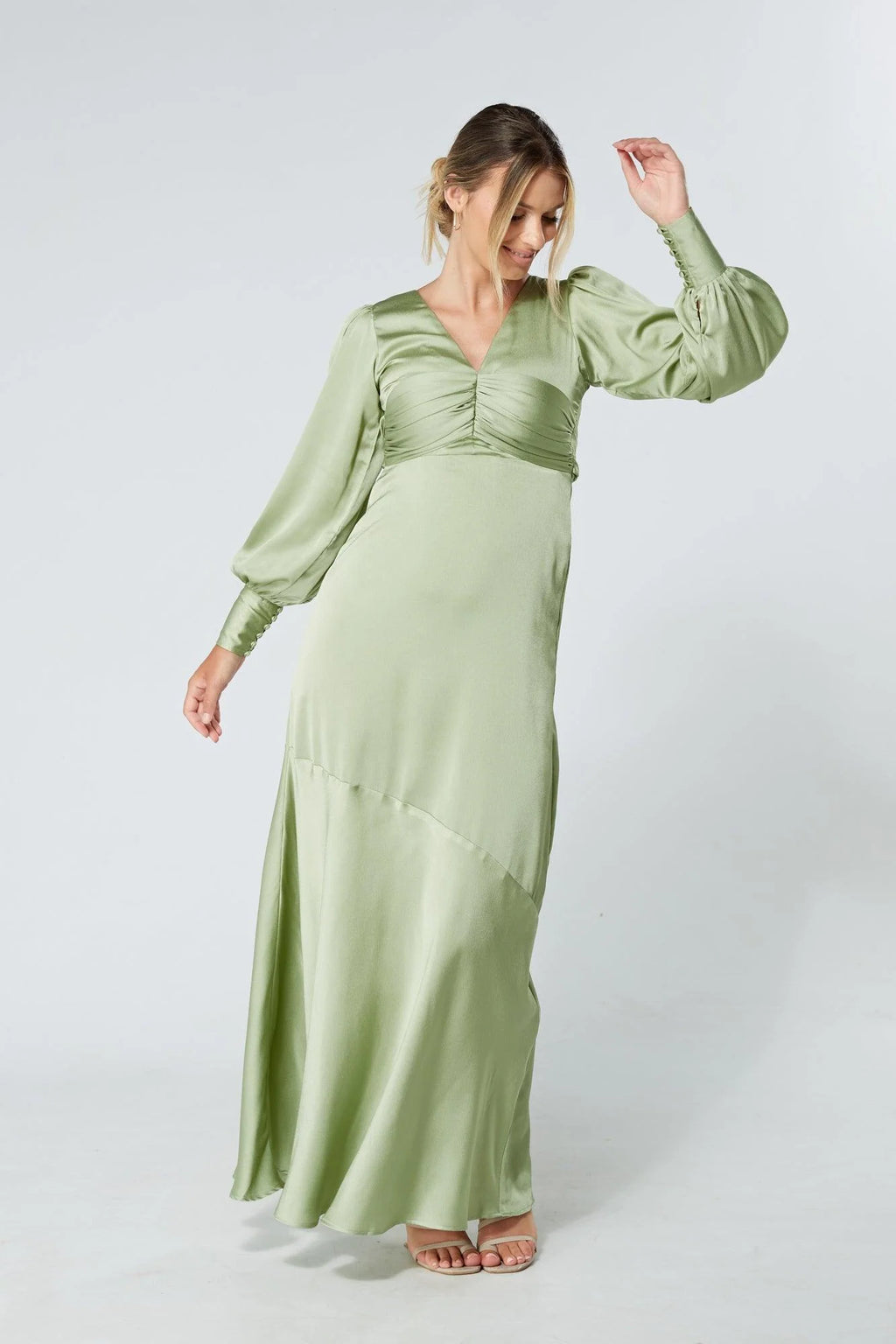 Naomi Olive Green Maxi Dress
